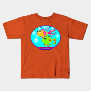 A Fishbowl with Two Fish Swimming Kids T-Shirt